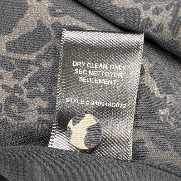 Rebecca Taylor Leopard 100% Silk A-Line Long Sleeve Button Up Shift Dress Size 8 - Picture 9 of 16